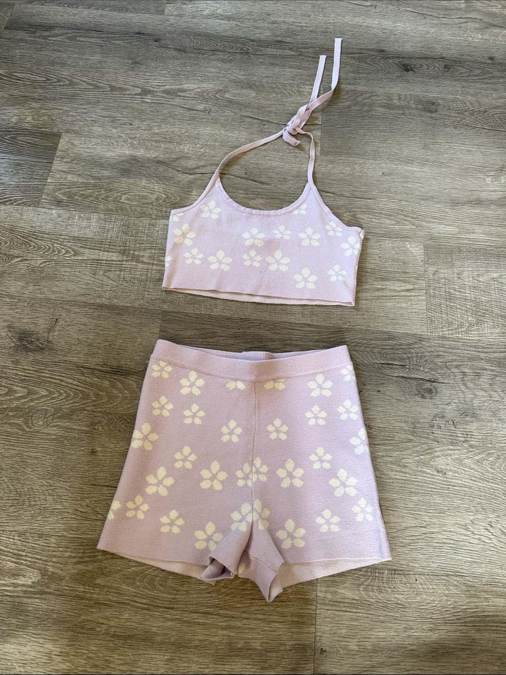 Full Tilt Lilac Floral Knit Shorts